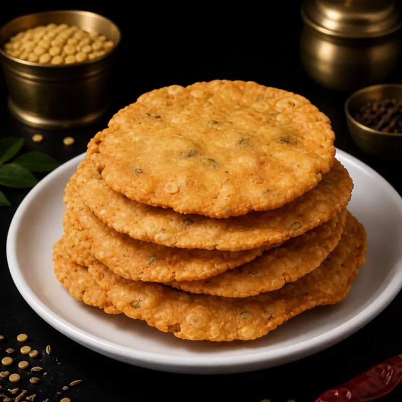 A traditional South Indian snack made from rice flour, spices, and lentils. It’s crispy, flavorful, and perfect with tea or as a light savory snack. at Rock 'N' Grill Authentic Indian Cuisine